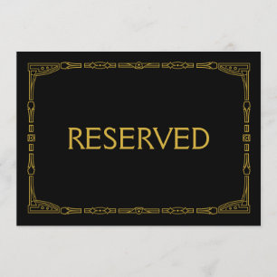 "Reserviert" Gold Art Deco Stil Hochzeitsschild Einladung