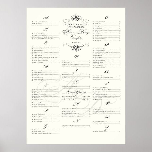 ***RESERVIERT*** Sitzplan für Adreena+Deuayne Poster (Vorne)