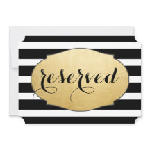 Reservierte Black Stripes Imitate Gold Foil Weddin
