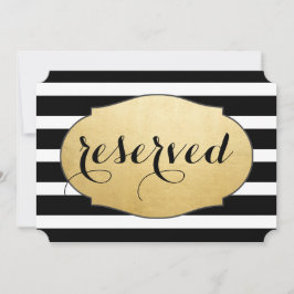 Reservierte Black Stripes Imitate Gold Foil Weddin Einladung