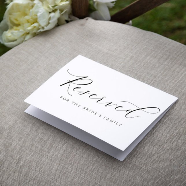 Reservierte Card Zelt Elegante romantische Hochzei Einladung (Elegant Wedding Reserved Sign Tent - Folding Reserved Cards)