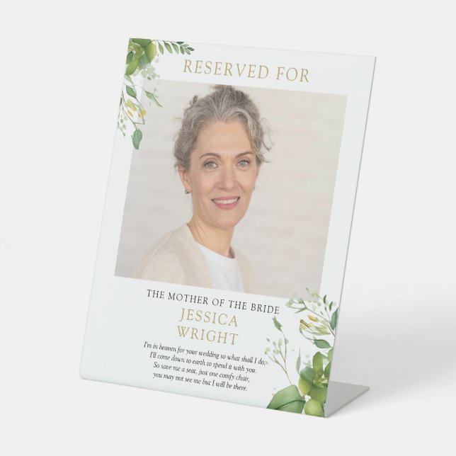 Reservierte Foto-Hochzeit Gerettet Sockelschild (Vorderseite)