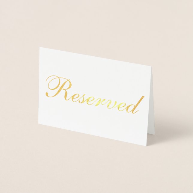 Reservierte Gold Foil Table Card Folienkarte (Vorderseite)