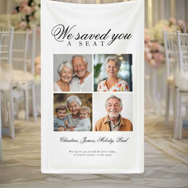 Reservierte Sitzplatzreservierung - 4 Foto Gedenkf Banner (Reserved Seat - 4 Photo Memorial Wedding Banner)