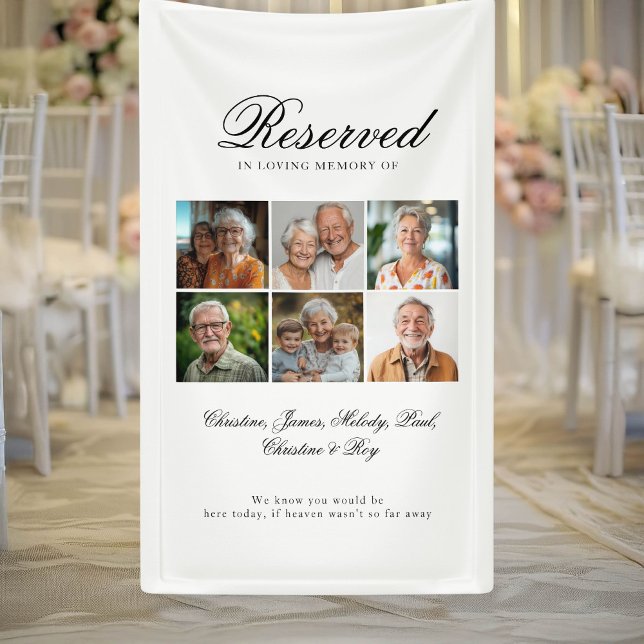 Reservierte Sitzplatzreservierung - 6 Foto Gedenkf Banner (Reserved Seat - 6 Photo Memorial Wedding Banner)
