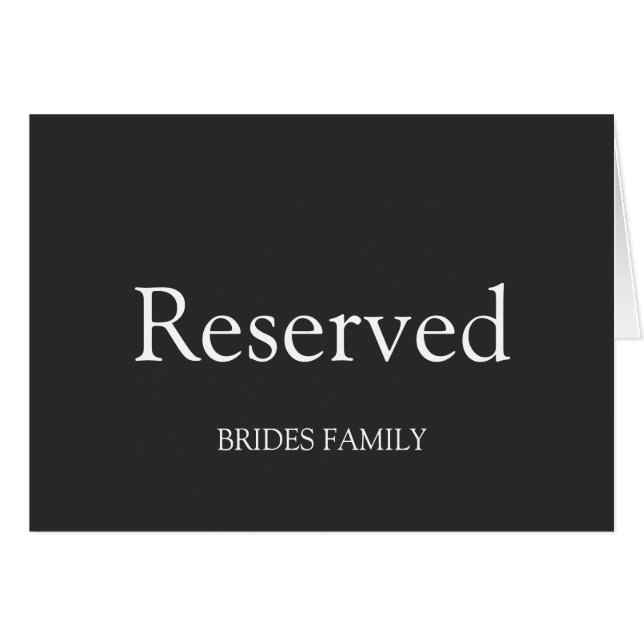 Reservierte Tabelle (Vorderseite (Horizontal))