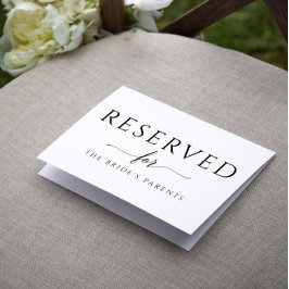 Reservierte Zeltkarte Romantische Kalligrafie Hoch Einladung