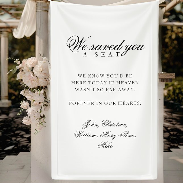 Reservierter Sitz - Klassische Hochzeitsgedenkstät Banner (Reserved Seat - Classic Wedding Memorial White Banner)