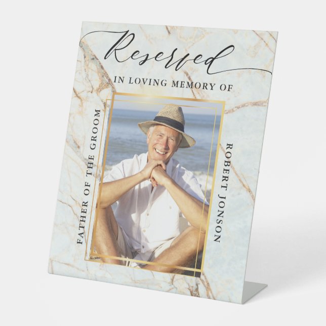 Reservierter Sitzplatz im liebenden Gedächtnis Sockelschild (Vorderseite)