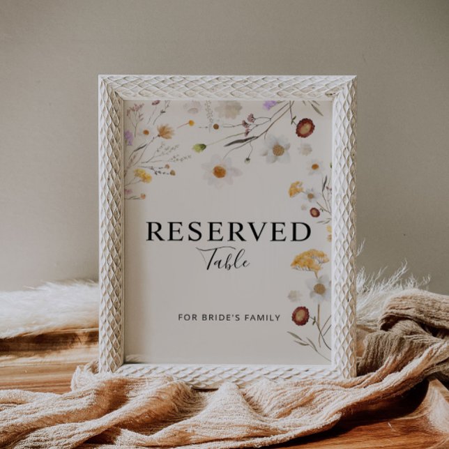 Reserviertes Boho Wildblume Wedding Sign Poster (Von Creator hochgeladen)