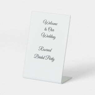 Reserviertes Brautparty-Podest-Schild Sockelschild