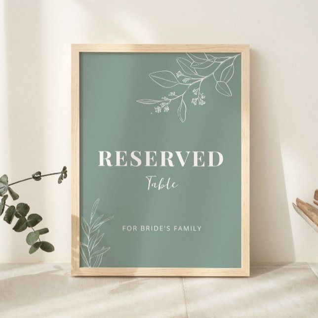 Reserviertes Sage Green Wedding Sign Poster (Von Creator hochgeladen)