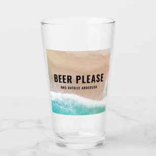 Reserviertes Strandgeschenk Sommer lustige Typogra Glas