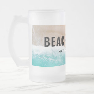 Reserviertes Strandgeschenk Sommer lustige Typogra Mattglas Bierglas