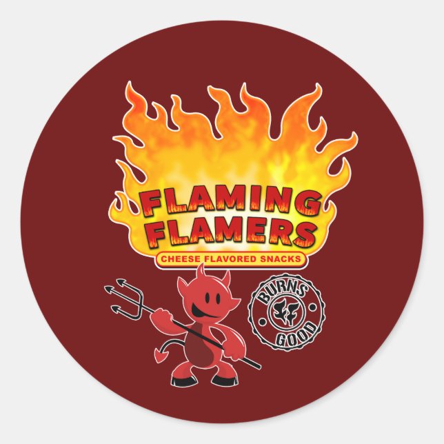 Reservierungshunde für Flammen-Logo Runder Aufkleber (Vorderseite)