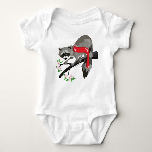 Resh Hebräer Aleph Wette(Alphabet) Raccoon-T - Baby Strampler (Vorderseite)