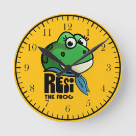 Resi der Frosch Runde Wanduhr