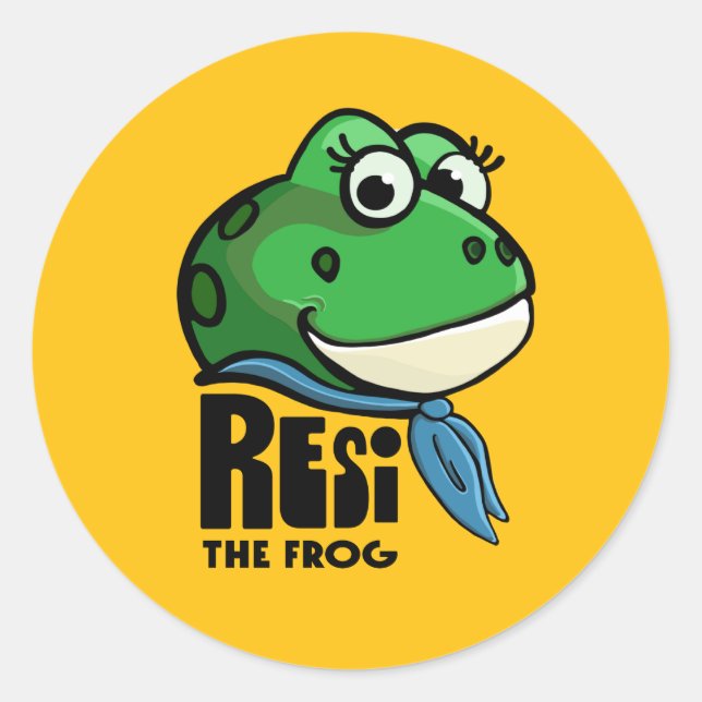 Resi der Frosch Runder Aufkleber (Vorderseite)