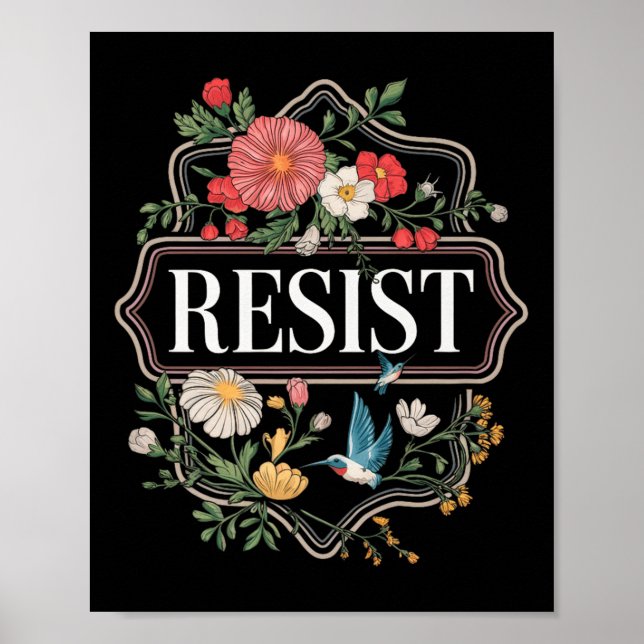 Residence Floral Protest Trump Anti Trump Premium  Poster (Vorne)
