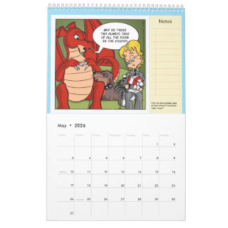 Resident Dragon Cartoon von David Arandle Calendar Kalender