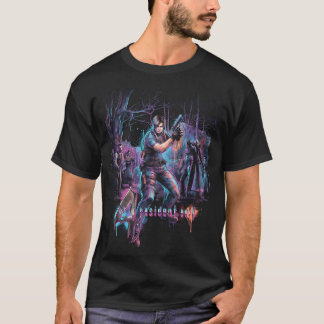 Resident Evil 4 Leon s Kennedy Zombie Retro-Box-Ar T-Shirt