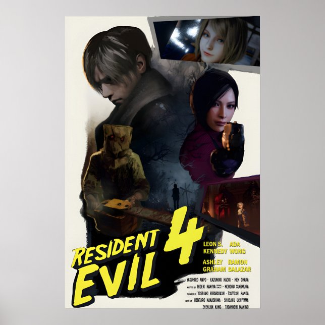 Resident Evil 4 Remake Poster im Retro-Filmstil (Vorne)