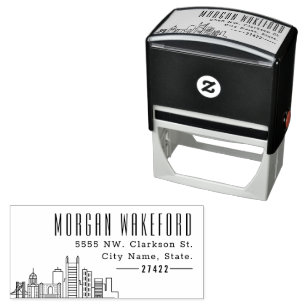 Resident Pittsburgh Moderner Deko Skyline Permastempel