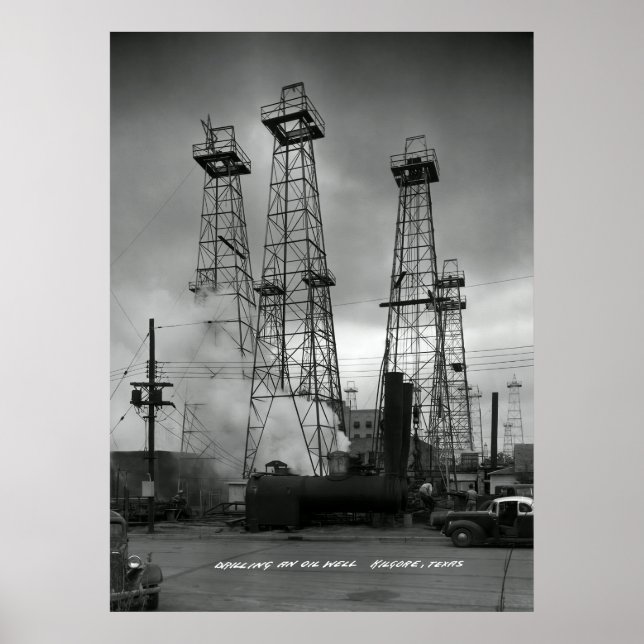 RESIDENTIELLE ÖLFAHRT IN KILGORE TEXAS c. 1935 Poster (Vorne)