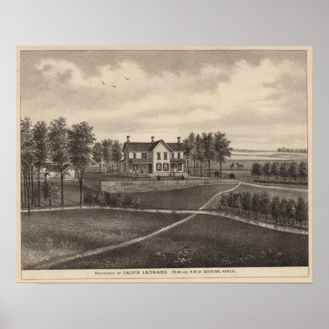 Residenz Leonard, Quenemo, Kansas Poster (Vorne)