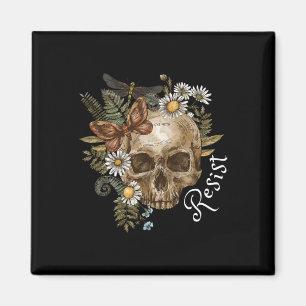 Residenz Subtle Anti Trump Skull Botanical Pr Magnet