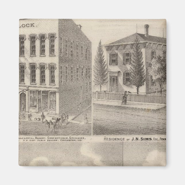 Residenz und Mühle von Samuel Cade, Wabash Tp Magnet (Vorne)