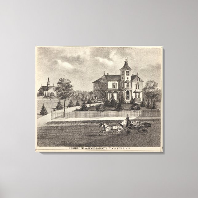 Residenz von James G Gowdy, Tom's River, NJ Leinwanddruck (Vorderseite)