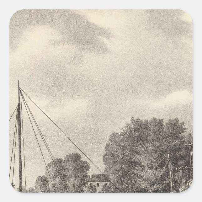 Residenz von Joseph Francis, Toms Fluss, NJ Quadratischer Aufkleber (Vorderseite)