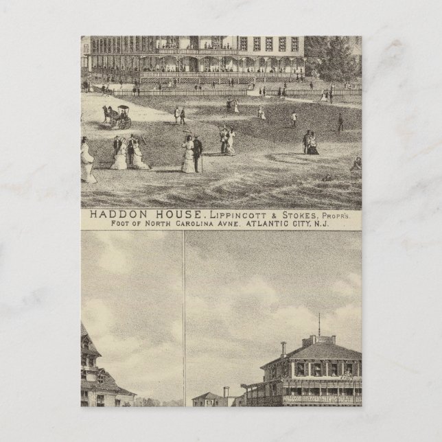 Residenzen Haddon House, Kaighn und Gurney Postkarte (Vorderseite)