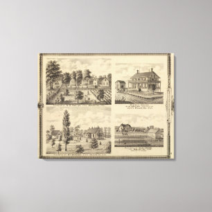 Residenzen in Linn und Desoto, Dallas Co, Iowa Leinwanddruck