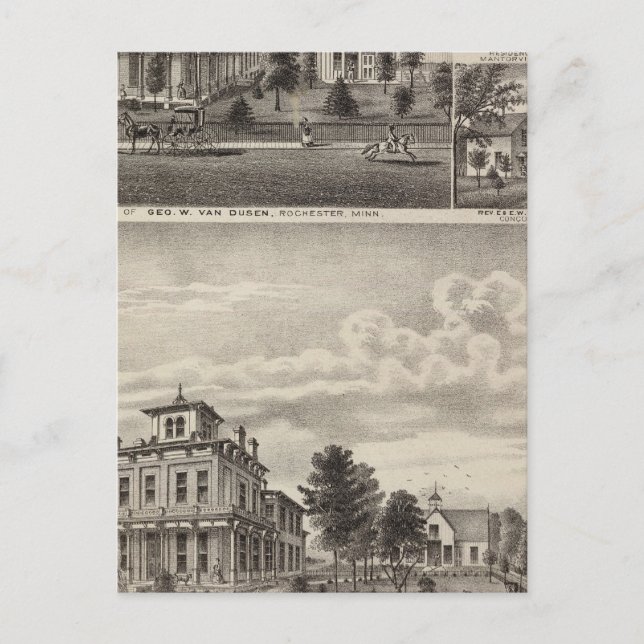 Residenzen in Rochester, Minnesota Postkarte (Vorderseite)