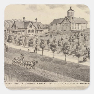 Residenzen und Bauernhof, Minnesota Quadratischer Aufkleber