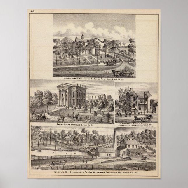 Residenzen und Gebäude in Poplar Grove Poster (Vorne)