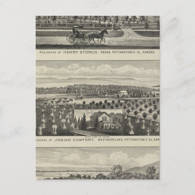 Residenzen und landwirtschaftliche Betriebe, Onaga Postkarte (Vorderseite)