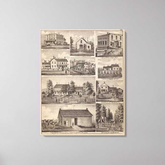 Residenzen und landwirtschaftliche Gebäude, Owaton Leinwanddruck (Vorderseite)