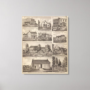 Residenzen und landwirtschaftliche Gebäude, Owaton Leinwanddruck