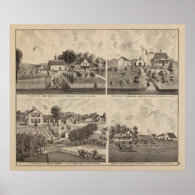 Residenzen und Scheunen, Minnesota Poster (Vorne)
