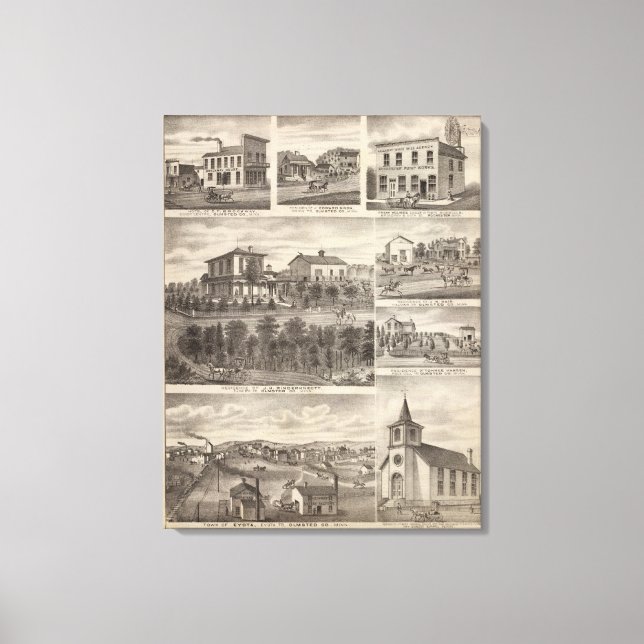 Residenzen, Unternehmen und Stadt Eyota Leinwanddruck (Vorderseite)