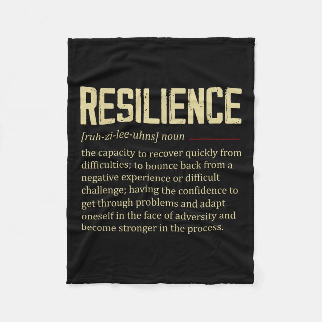 Resilience Definition Dictionary Vintage Motivatio Fleecedecke (Vorderseite)