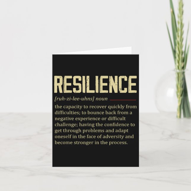 Resilience Definition Dictionary Vintage Motivatio Karte (Vorderseite)