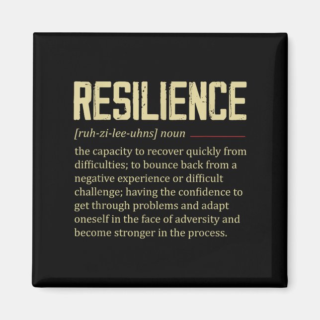 Resilience Definition Dictionary Vintage Motivatio Magnet (Vorne)