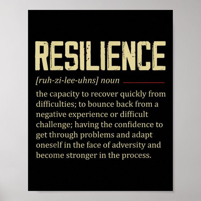 Resilience Definition Dictionary Vintage Motivatio Poster (Vorne)