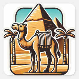 Resilient Brown Desert Camel Quadratischer Aufkleber