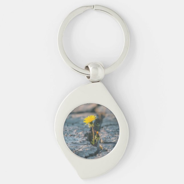 Resilient Dandelion Rock Keychain Schlüsselanhänger (Vorderseite)