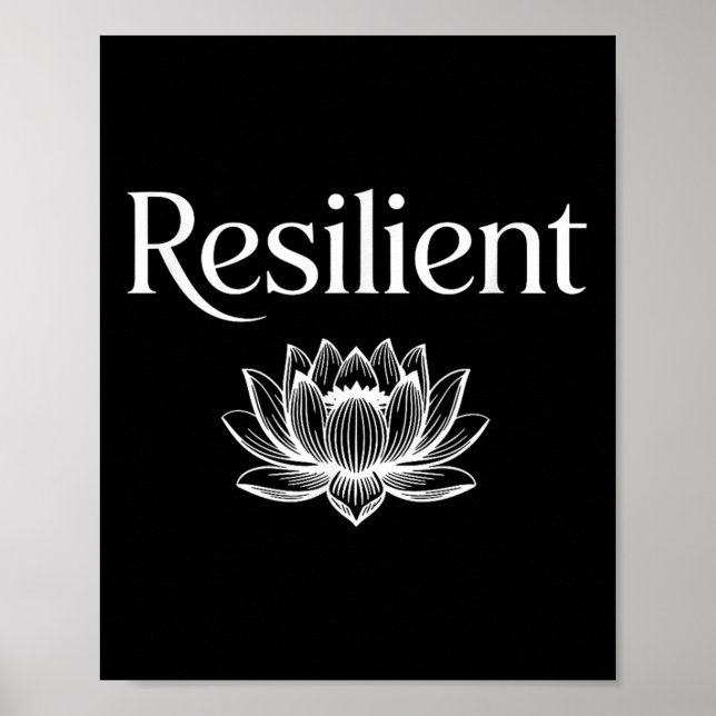 Resilient Mental Strength Self-esteem Motivation R Poster (Vorne)